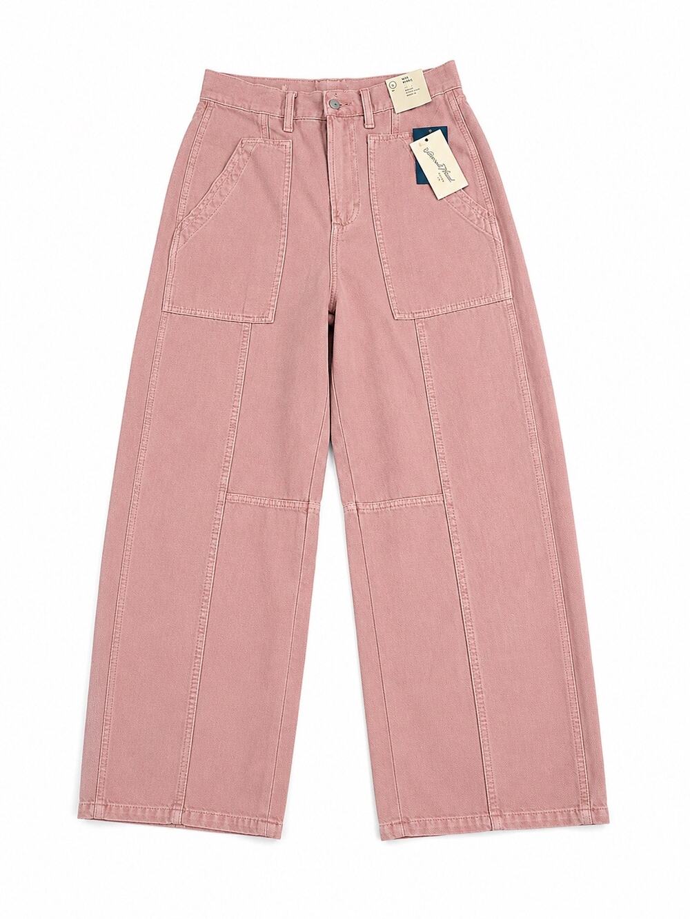 Universal Thread High Rise Easy Barrel Pants Pink Wide Leg Utility Size 6 NWT
